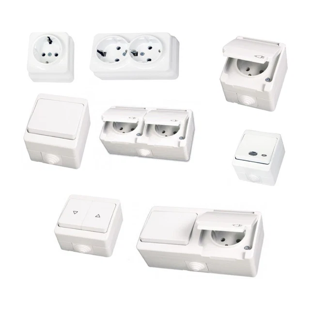 Gunsan Aufputzschalterprogramm Zones Humides IP54 IP20 Prise Bouton Interrupteur