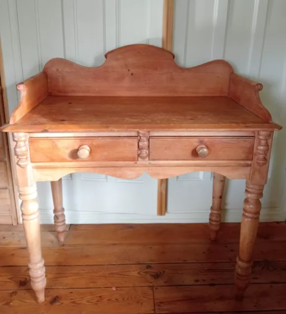 Victorian Antique Pine Wash Stand, With 2 Drawers