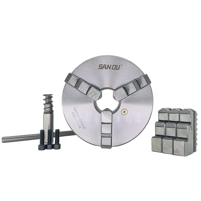 K11-160 Manual Self-Centering 3 Jaw Lathe Chuck 160mm for Metal Drilling Milling