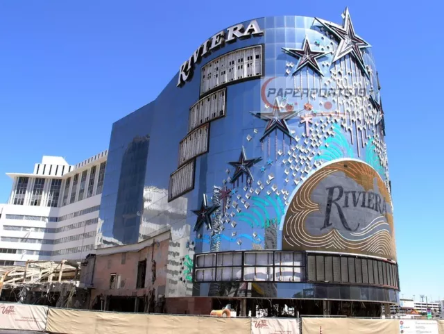 RIVIERA CASINO Vintage Las Vegas DEMOLITION PHOTO  8x10