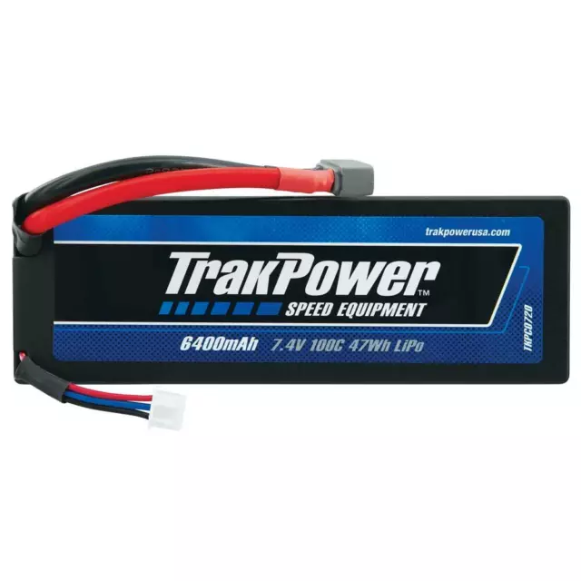 NEW TrakPower 2S 7.4V 6400mAh 100C Hard Case LiPo Battery w/Star FREE US SHIP