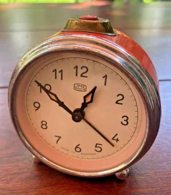 VINTAGE MECHANICAL ALARM Clock Ruhla German Germany GDR Old Collectible