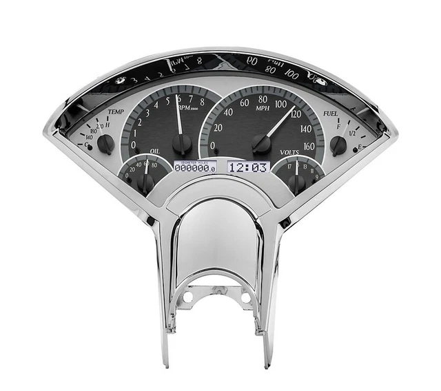 Dakota Digital VHX-55C-S-W - 1955-56 Chevy Car VHX Series Gauges - Silver/White
