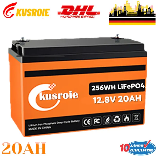 12V 20Ah Lithium Batterie LiFePO4 Akku BMS für Wohnmobil Solarbatterie Boot RV