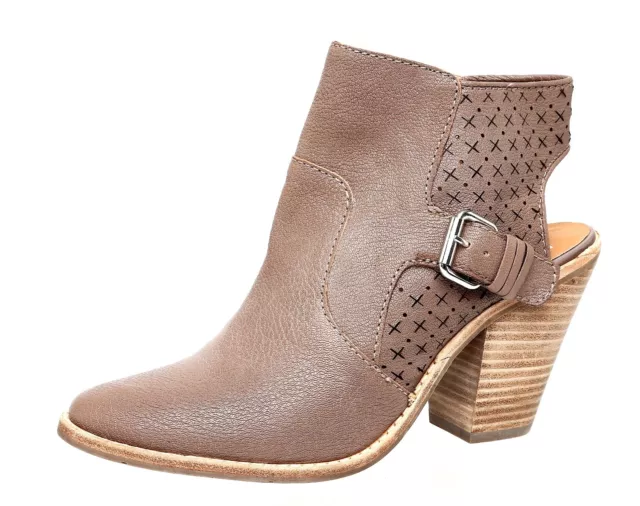 Dolce Vita Calin Open Back Leather Bootie Taupe Women Sz 8.5 5853 *