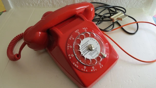 ANCIEN TELEPHONE A Cadran Socotel S63 Orange Annees Seventies Loft Deco Vintage EUR 69,83