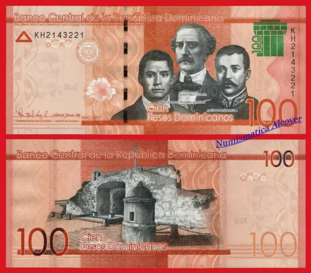 REPUBLICA DOMINICANA DOMINICAN REPUBLIC 100 Pesos 2017 Pick 190d SC / UNC
