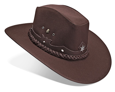 Australiano Stile Cappello Da Cowboy Western Cappello Cespuglio Marrone Scuro in Pelle Outback Cappello 