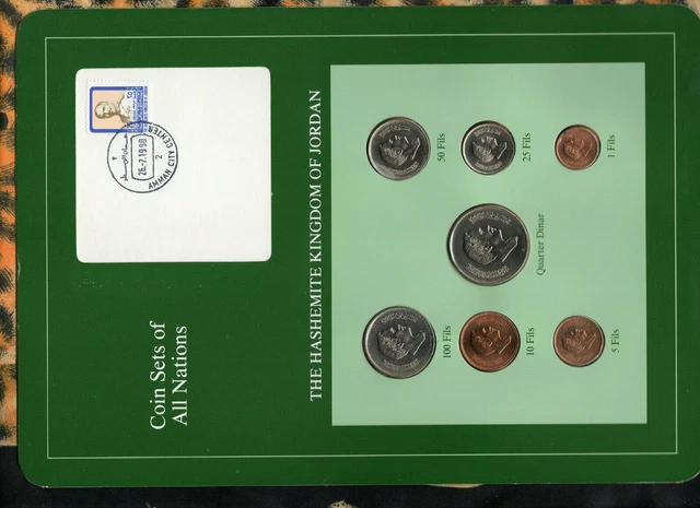Coin Sets of All Nations Jordan 1978-1989 UNC 1/4 Dinar 1981 1 Fil 1984