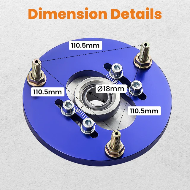 FRONT COILOVER TOP Mount Camber Plates For BMW E36 3 Series 318i 323i