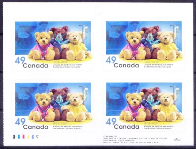 Canada 2004 MNH S-A Blk, Children Hospital, Medicine, Health, Teddy Bear -