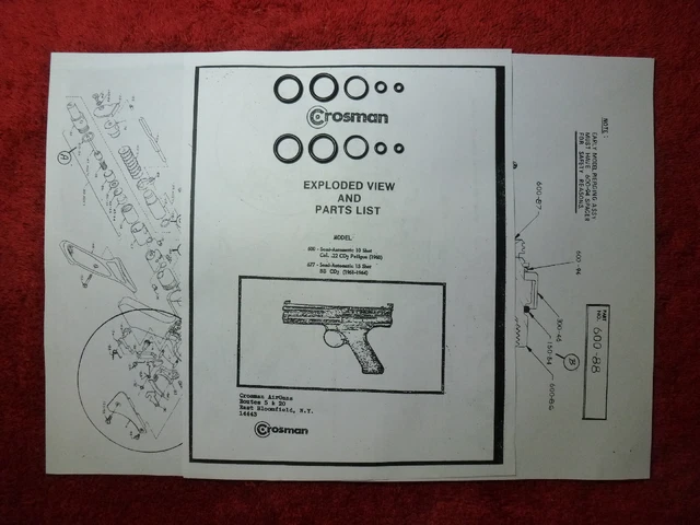 Crosman Hunting Rifle Scopes Crosman 760 Rifle (Pre-1977) Seal Repair Kit – Includes Factory Service Manual & Guide Crosman 760 Seal Kit
