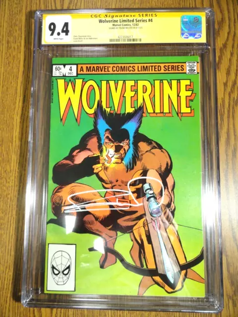 Wolverine #4 Frank Miller Signature Cgc 9.4 NM 1st Imprimé Clé Ss X-Men Marvel
