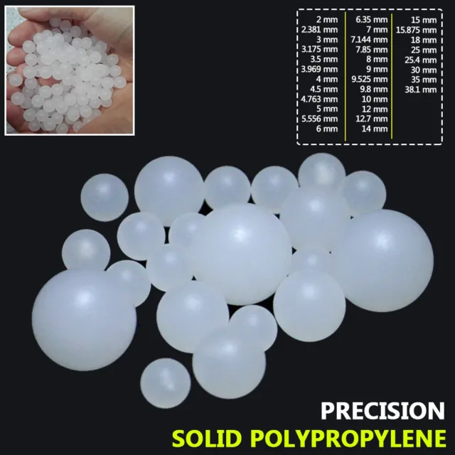 Precision Solid PP Plastic Balls Polypropylene Sealing Rolling Beads φ2mm ~ 40mm