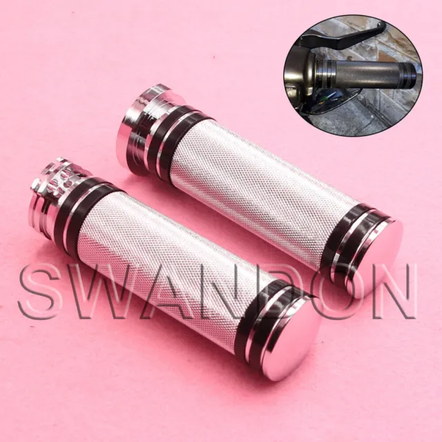 Motorcycle Chrome 1"25mm CNC Hand Grips Hand Grip HandleBar Handle Bar Universal