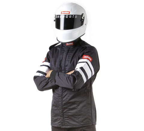 RaceQuip 121009RQP 120 Series Driving Jacket SFI 3.2A/5 Black/White Stripe 4XL