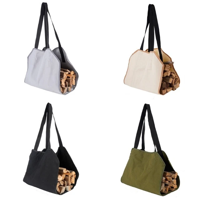 Firewood Storage Bag Outdoor Multifunctional Portable Canvas Handbag Holder Tool