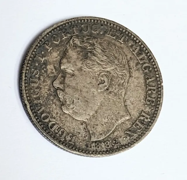Silver 1882 Luíz I  India Portuguese Coin 1 Rupia Colonial GOA