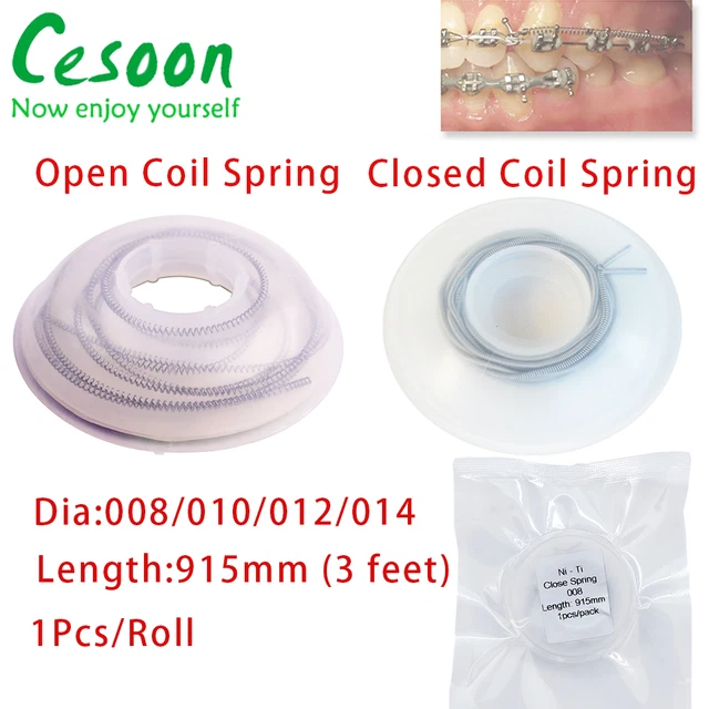 Cesoon 1 Roll Dental Orthodontic Open/Closed NITI Coil Spring 3 feet Spool 915mm