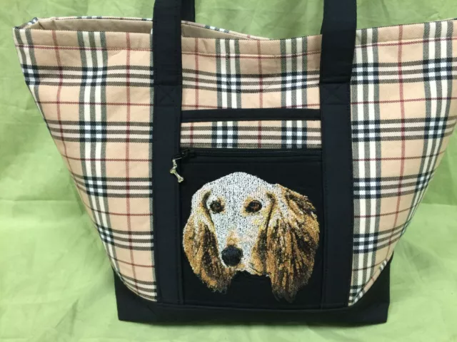 Beautiful Custom Embroidered Saluki Tote