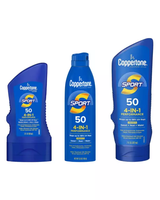 Coppertone SPORT Sunscreen SPF 50, Lotion & Spray - USA IMPORT