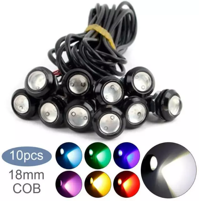 10x Eagle Eye Lamps LED DRL Fog Daytime Running Car Light Tail Backup 12V 18mm