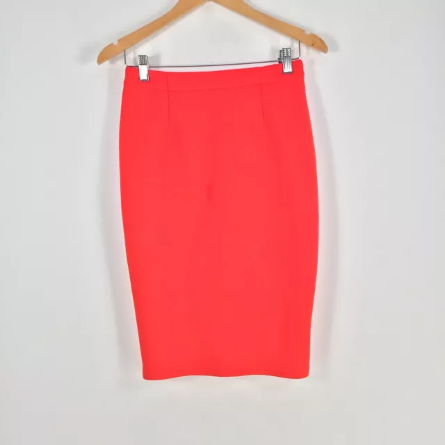 Sabo Skirt womens skirt size S aus 8 pencil red knee length zip solid 050024