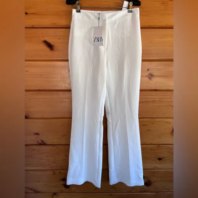 Zara High Waisted Oyster White FOR SALE! - PicClick UK
