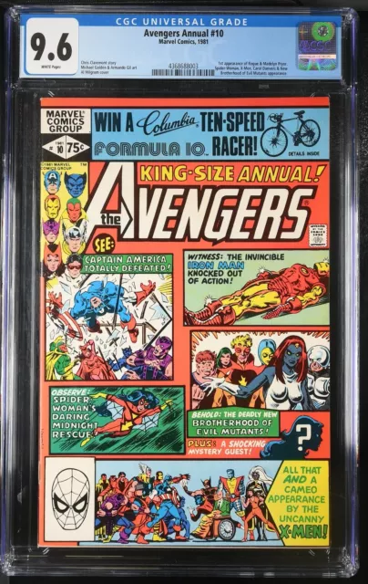 Avengers Annual #10 CGC 9.6 WHITE Pages 1st Appearance of Rogue 1981 Marvel MCU!