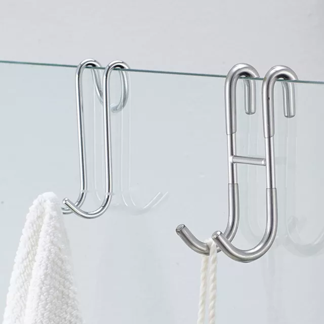 Coat Towel Stainless Steel Round Shaped Single Hook Wall Hanger 120mm Long  5pcs