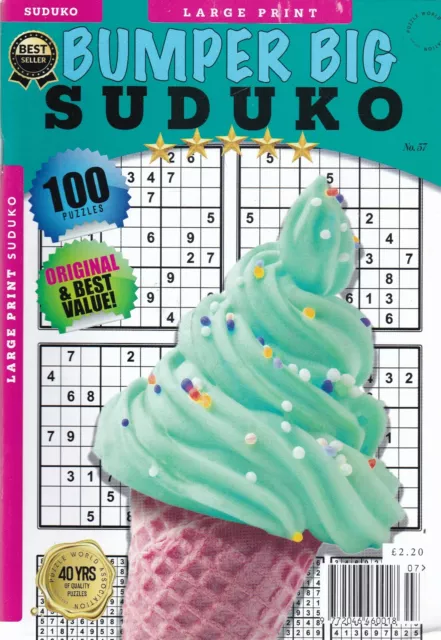 3 x Bumper Big Sudoku Large Print Puzzle Books Mags 300 Puzzles Issues 57 59 60 3