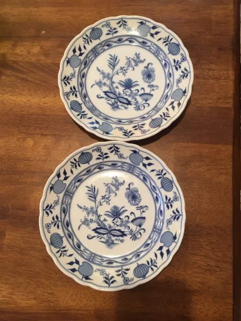 2-Bavaria Oscar Schaller & Co. Germany, Blue Onion Plates 1892-1918 7.5” VG