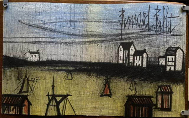 Bernard BUFFET : Lithographie originale signée " La petite plage " Mourlot 1967