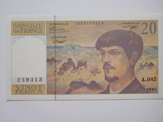 20 Francs DEBUSSY à fil de sécurité 1993 A.042 NEUF