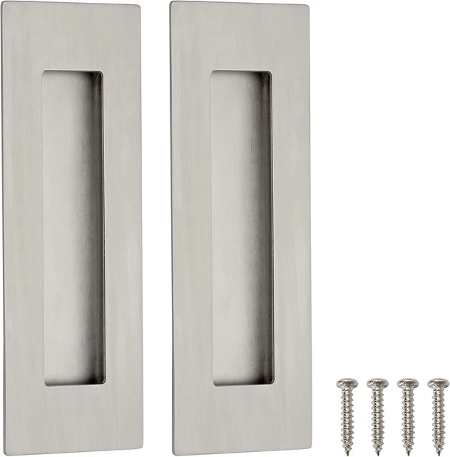 6 Inch Recessed Finger Flush Pulls for Pocket Door Closet Door, Sliding Barn D