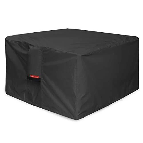 Fire Pit Cover - Waterproof 600D Heavy Duty Square - 44"L x 44"W x 24"H Black