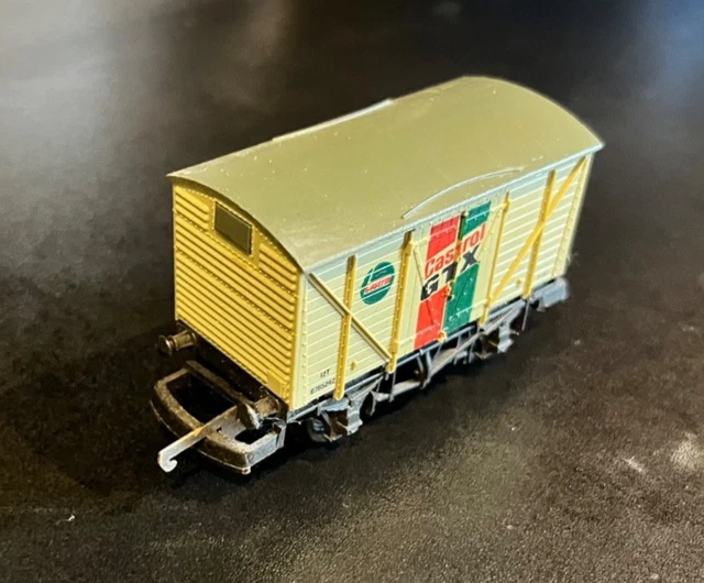 VINTAGE LIMA MODEL railway goods van decorated in a Castrol GTX livery ...