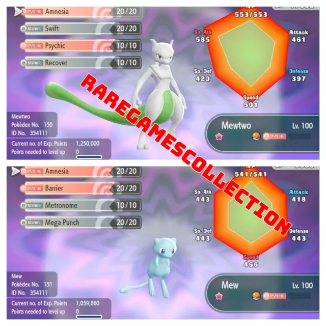 Shiny Mew 6IV Pokemon Let's Go Sword/shield Fast 