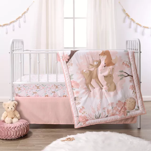 Fairy Tale Forest 3 Piece Microfiber Baby Girl Crib Bedding Set The Peanutshell
