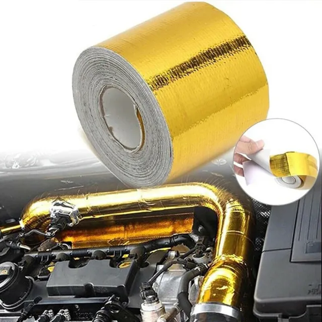 1 Roll Aluminum Foil Turbo Pipe Manifold Exhaust Heat Wrap Adhesive Tape Ties