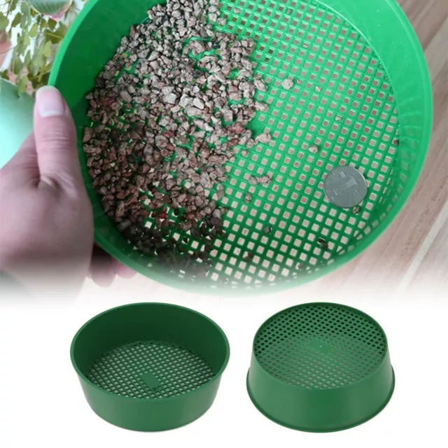 2X Erdsieb Rund Garten Sieb Sand Kompostsieb Rüttelsieb Kunststoff Erde Sieb DE