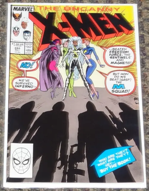 1989 MARVEL COMICS THE UNCANNY XMEN #244 VF- KEY ISSUE 1st APPEARANCE OF JUBILEE
