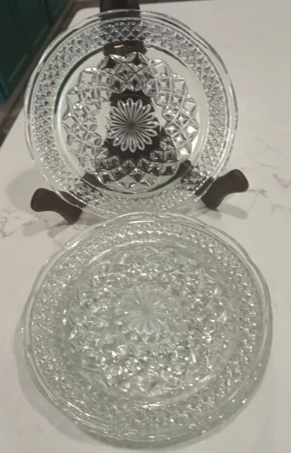Set of 4 Anchor Hocking 6” Scalloped Edge “Wexford” Bread Plates~Mint!