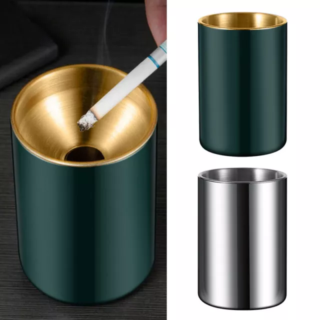 Ashtray Round Windproof Stainless Steel Smokeless Cigar Ashtray Terrace Ind-DY