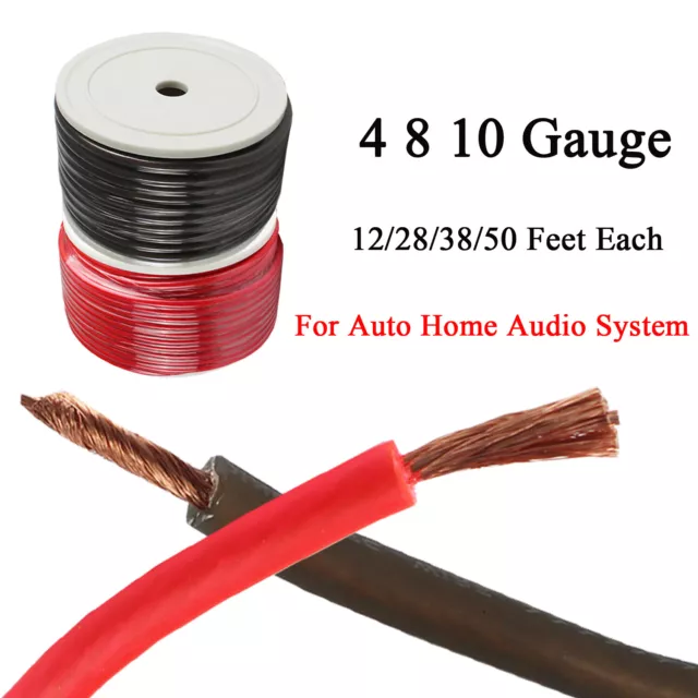 4 8 10 Gauge Power Ground Wire Automotive Home Amplifier Speaker Cable CCA Lot