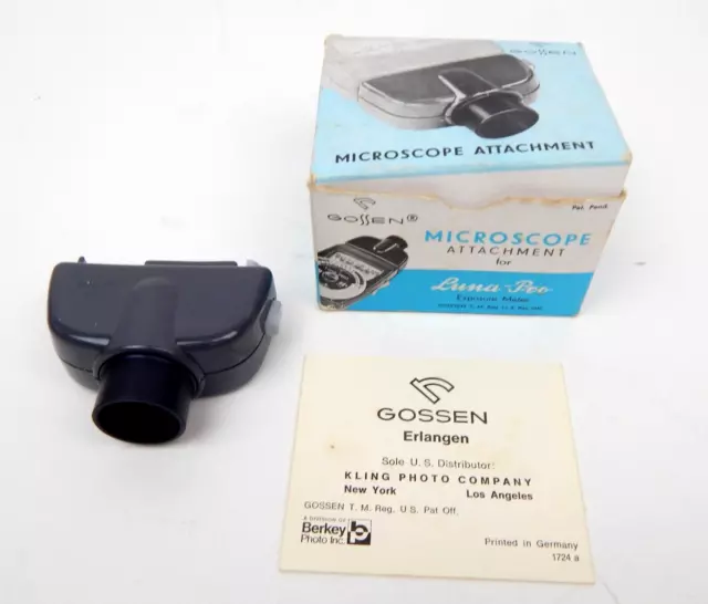 5S Gossen Luno-Pro Microscope Attachment  Light Exposure Meter W. Germany