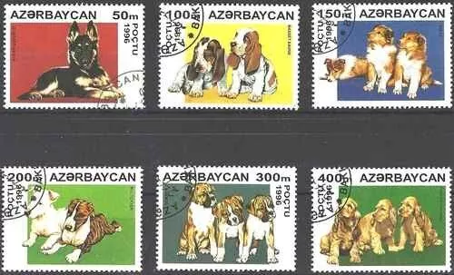 Timbres Chiens Azerbaïdjan 261/266 o (71665EQ)