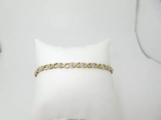 Natural Diamond Bracelet Gold Tennis .69 ctw 10K Solid Size 7.50 B046