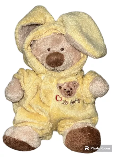 Baby Ty Pluffies PJ Yellow Bear Bunny Removable Pajamas Plush Love To Baby 7"