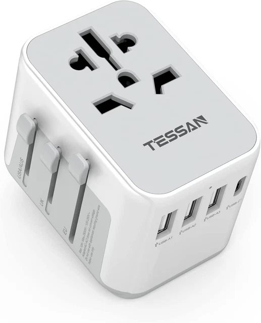 Adaptateur De Voyage Electrique Avec 3 USB Et 1 Type C, Adaptateur Prise Univers